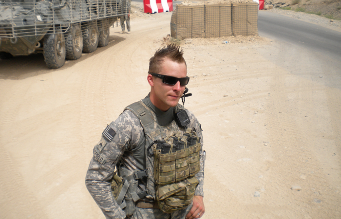 Brent Wingfield in military uniform while deployed.