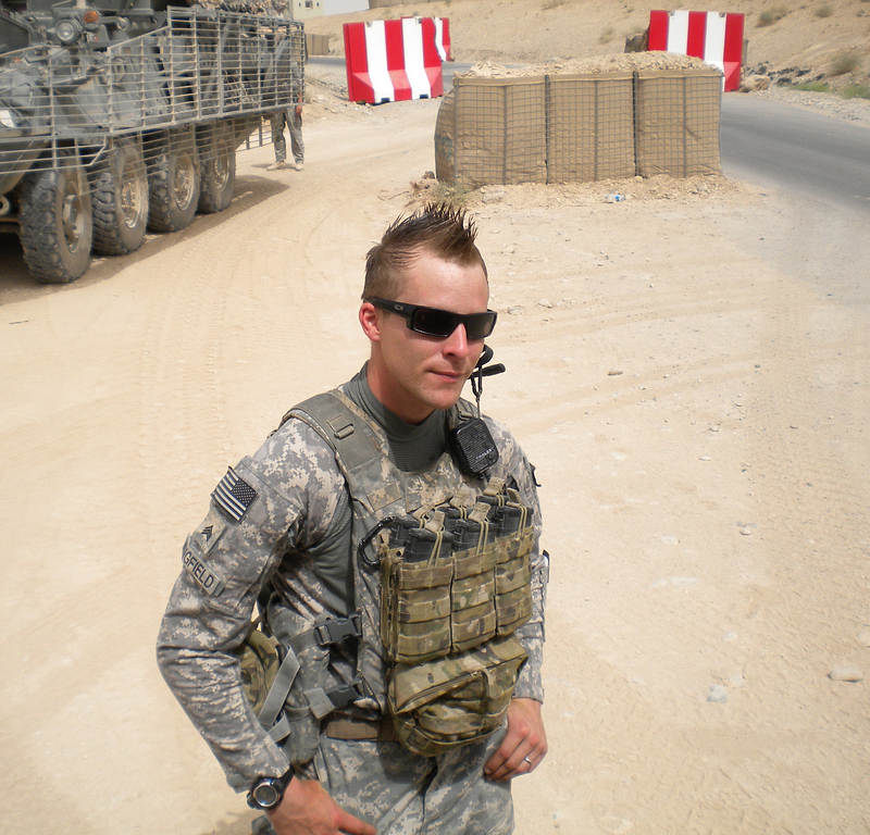 Brent Wingfield in military uniform while deployed.