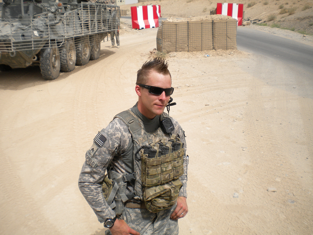 Brent Wingfield in military uniform while deployed.