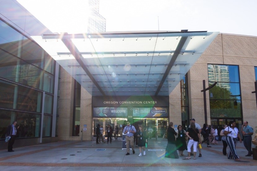 The Oregon Convention Center in Portland, Oregon